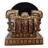 Ancient Mayan Cold Cast Bronze Coaster Set