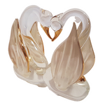 Hand Blown Glass Heart Swans