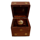 Giant Wooden And Brass Dice Set