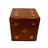 Giant Wooden And Brass Dice Set