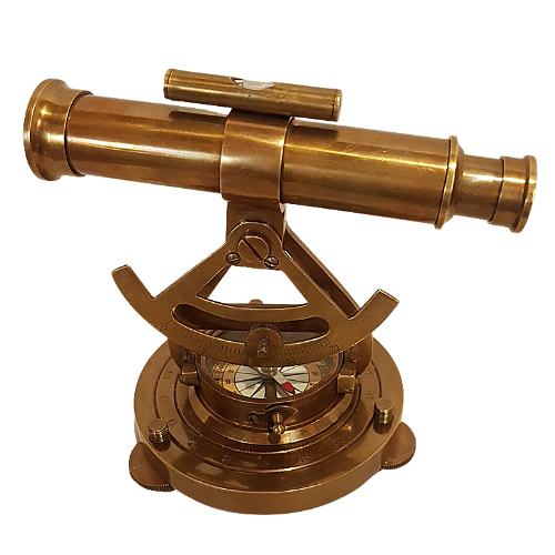 Brass Theodolite Alidade Telescope Compass Instrument 
