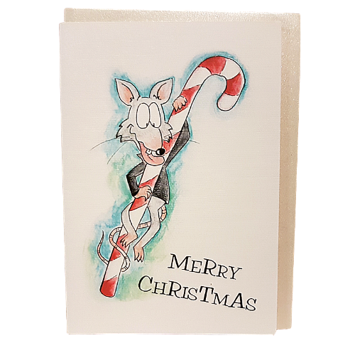 Spunkrat Candy Cane Christmas Card