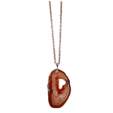 Red Agate Rough Cut Gemstone and .925 Sterling Sliver Necklace