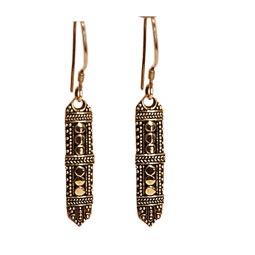 Aztec Sterling Silver and Rose Gold Earrings 