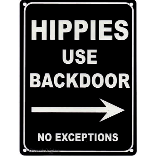 CHIPMUNKK Hippies Use Back Door Tin Sign Metal Sign 20,3 x 30,5 cm CHIPMUNKK Hippies Use Back Door Tin Sign Metal Sign 20,3 x 30,5 cm