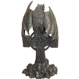 Gothic Celtic Cross and Bat Candle Holder