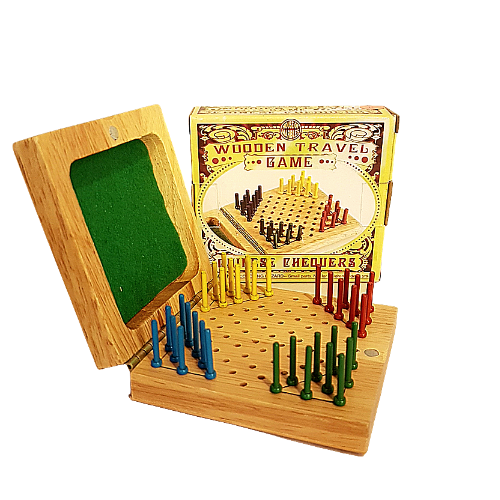 Wooden Chinese Checkers Travel Game