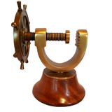 Nautical Ships Wheel, Brass and Wood Nut Cracker