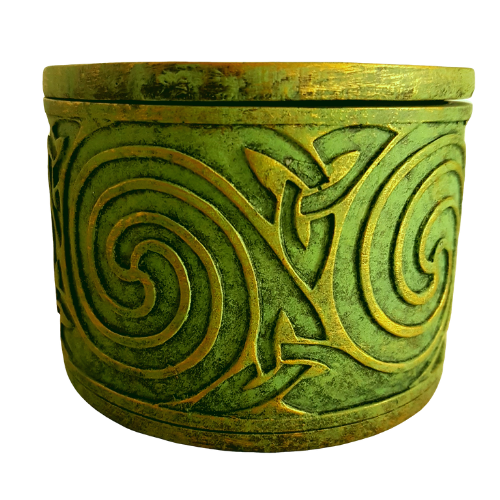 Green and Gold Celtic Knot Box