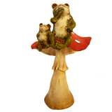 Ceramic Frogs Sitting on a Toadstool