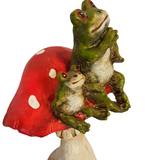 Ceramic Frogs Sitting on a Toadstool