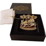 Diorama 3D  Carousel Christmas Tree Ornament Finished In 18K Gold