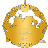 3D Santa Clauses Meets The Snowy Snowman Christmas Ornament Finished In 18K Gold