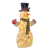 Frosty Christmas Snowman with Lights 100cm Tall Christmas 