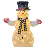 Frosty Christmas Snowman with Lights 100cm Tall Christmas 