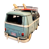 VW Blue Kombi Van Model With Surf Boards