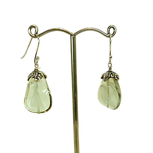 Green Amethyst and Sterling Sliver Earrings