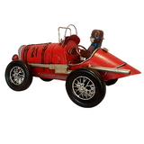 Red Old Fashion Racing Car Model