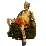 The Couch Potato, To much effort to Eat! Skeleton Figurine
