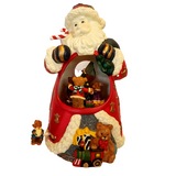 Ceramic Musical Vintage Santa Clause with Mice