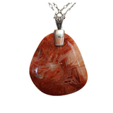 Burnt Orange Needle Agate Gemstone Necklace