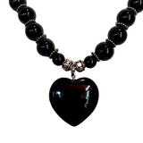 Gothic Love - Black Agate and Sterling Silver Choker