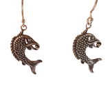 Sterling Silver fish and Pearl Earrings