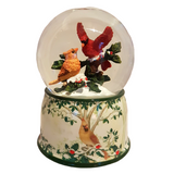 Christmas Cardinals Musical Rotating Snow Globe