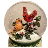 Christmas Cardinals Musical Rotating Snow Globe