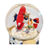 Magnificent Mice in Their Flying Machines Musical Glitter Globe