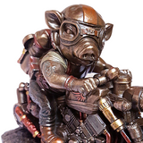 Speed Bacon Steampunk Pig Motorcyclist Veronese Studio Collection