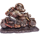 Speed Bacon Steampunk Pig Motorcyclist Veronese Studio Collection