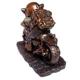 Speed Bacon Steampunk Pig Motorcyclist Veronese Studio Collection