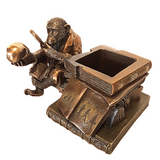 The Thinker Ape Scholar Cold Cast Bronze Keepsake Box